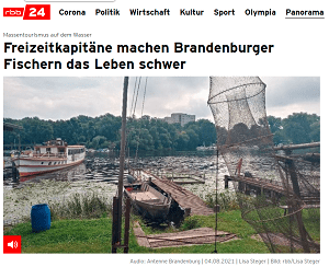 Zeitungsartikel vom rbb über Freizeitkapitäne